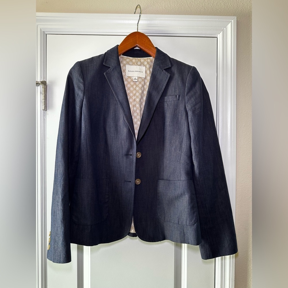 Linen-Cotton Banana Republic Blazer Sz 8 Quiet Lux‎ Workwear Business Academia